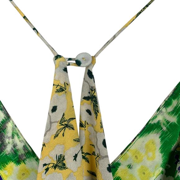 Rebecca Taylor Silk Cami Camisole Top Green Floral Strappy Tank Flowy Women's 2 - Picture 8 of 9